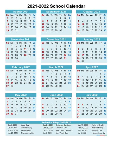 So these editable 2021 yearly calendar calendar templates with all 12. 2021 and 2022 School Calendar Printable (Portrait ...