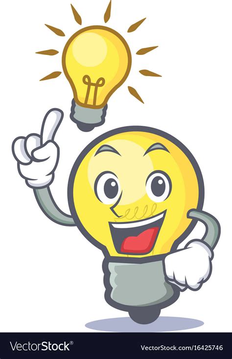 Have An Idea Light Bulb Character Cartoon Vector Image