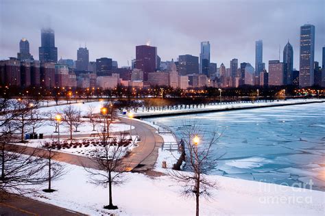Chicago Skyline In Winter Photograph By Paul Velgos Pixels