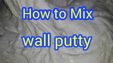 How To Mix Wall Putty Youtube