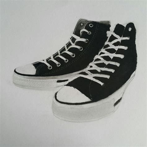 Choose your favorite charcoal pencil drawings from millions of available designs. Hyper-realistic Charcoal Pencil Drawing Of Converse Shoe ...