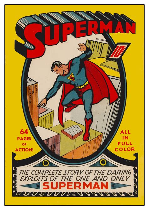 Superman Issue 1 Vintage Comic Cover Reproduction Poster Print Etsy Uk