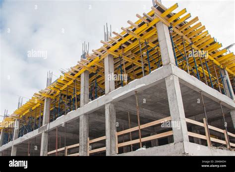 Concrete Frame Of The Building Under Construction Concrete