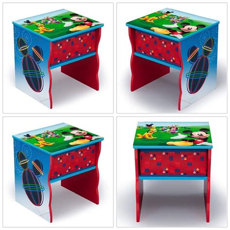 Inspired by mickey mouse, we're bringing you this modern bedroom set, including wardrobe desk ideas and cool furniture and girl's bed. Kids Side Table W/ Storage Mickey Mouse Boys Bedroom ...