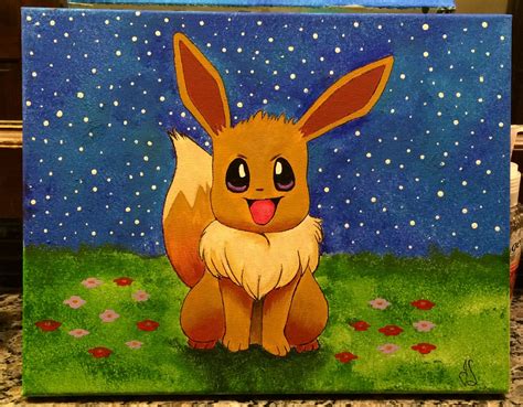 Eevee Pokémon Painting Acrylic Paint By Jada Schnider Pokemon Painting