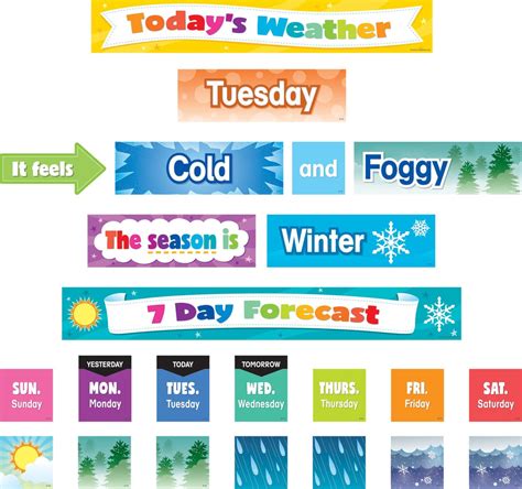 Teacher Created Resources Colorful Weather Pocket Chart Cards Beyond