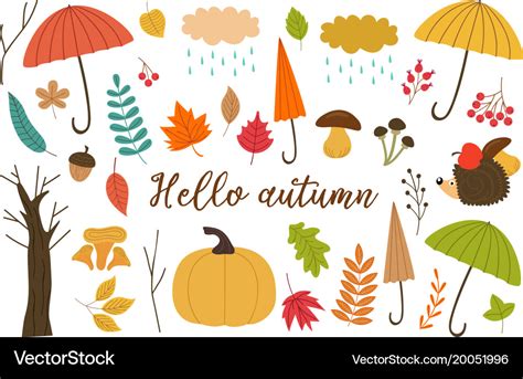 Set Of Isolated Elements Of Autumn Royalty Free Vector Image