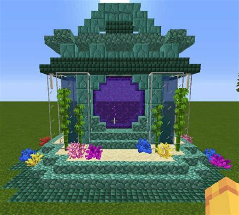 a ocean monument nether portal inspired that i made r minecraftbuilds