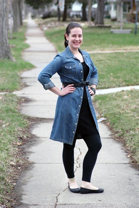 Denim Dress With Legging Leggings Outfit Casual Outfits With