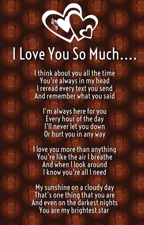 I Love You So Much Poems For Him And Her With Images Romantic Poems For Her Pinterest Poem