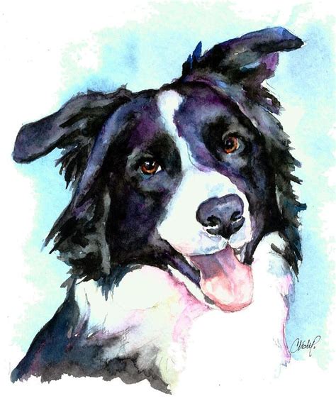 Petey Boarder Collie Painting By Christy Freeman Petey Boarder Collie