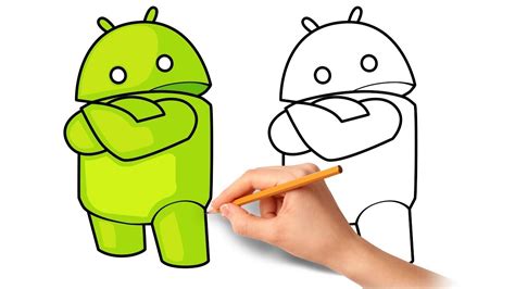 How To Draw A Cartoon Android Logo Youtube
