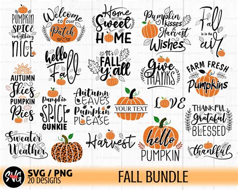 Fall Svg Bundle Pumpkin Svg Autumn Svg Thanksgiving Svg Etsy