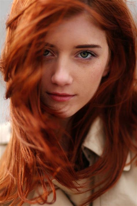 Nude Freckles Redhead Curly Hair Wavy Haircut