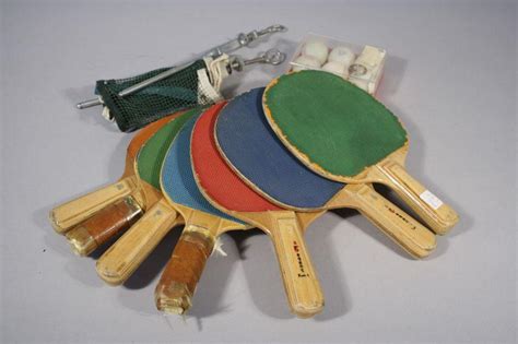 Lowest price in 30 days. A Vintage Ping Pong Table Set with Table, Paddles, Net and ...