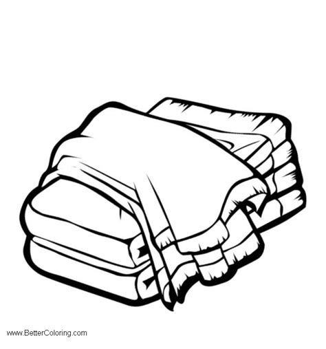 Beach Towel Clipart Folded Free Printable Coloring Pages