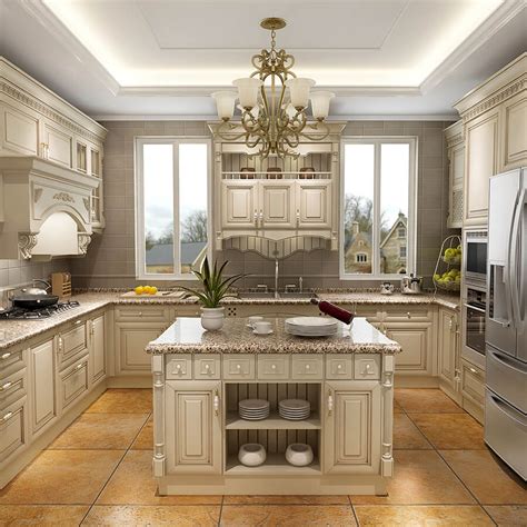 Before planning out a design. Antique White kitchen cabinet Designs Cherry Solid Wood ...