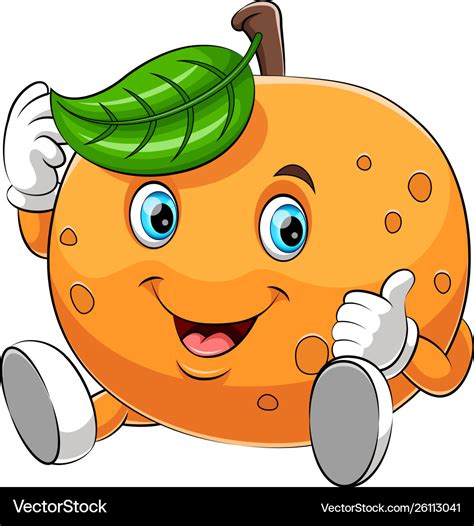 A Cartoon Happy Orange Character Royalty Free Vector Image
