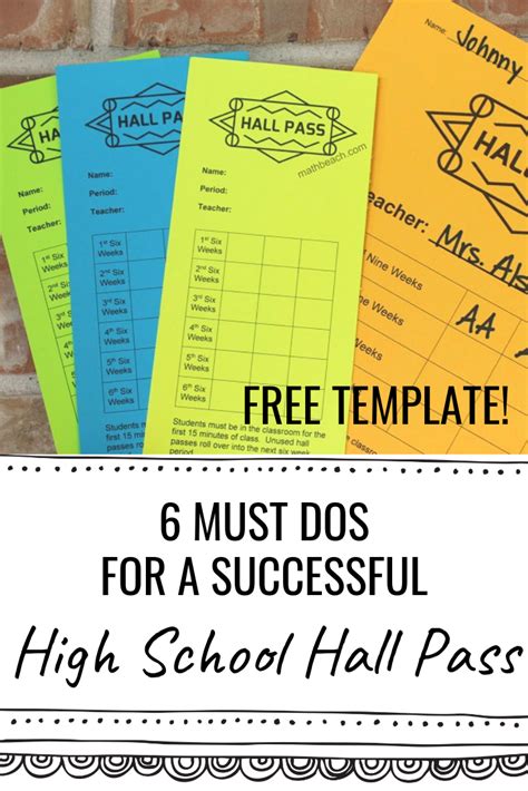 6 Must Dos For A Successful High School Hall Pass Teaching