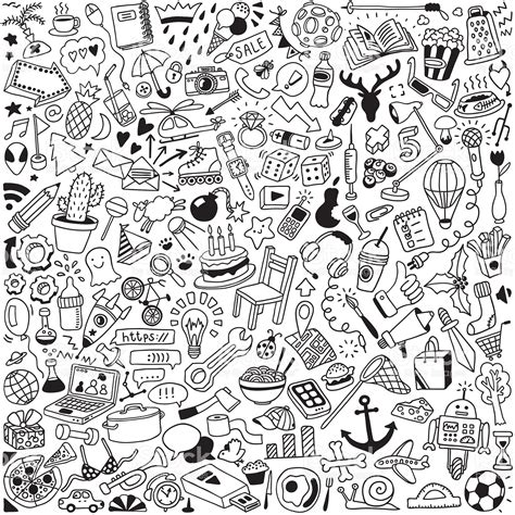 Doodle Objects Vector And Photoshop Brush Pack 01 Free Doodles Doodles
