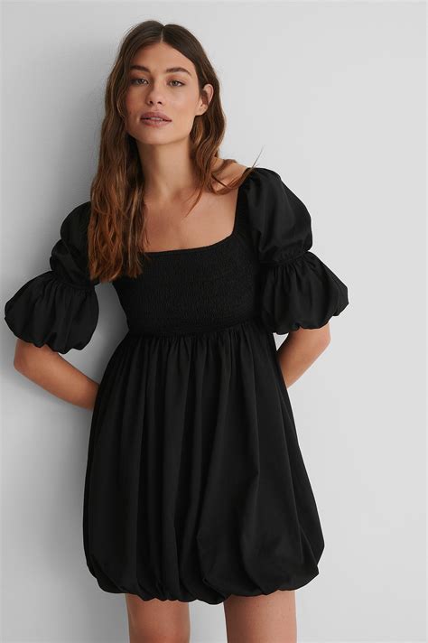 Smocked Mini Dress Black Na