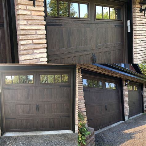 Garage door openers & accessories. CHI Stamped Carriage long panel walnut garage doors ...