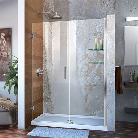 Browse through our frameless shower doors at showerstoyou, available in a wide range of designs, sizes and brands. DreamLine Unidoor 47 to 48-inch x 72-inch Frameless Hinged ...