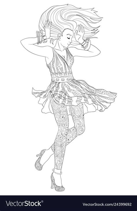 You will find instructions at the bottom of each page to help you use the. Beautifull dancing girl in a patterned dress vector image ...