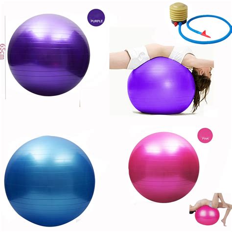 55cm High Quality Gym Fitness Ball Anti Burst Yoga Exercise Ball W Pump Outdoor Sporting Goods