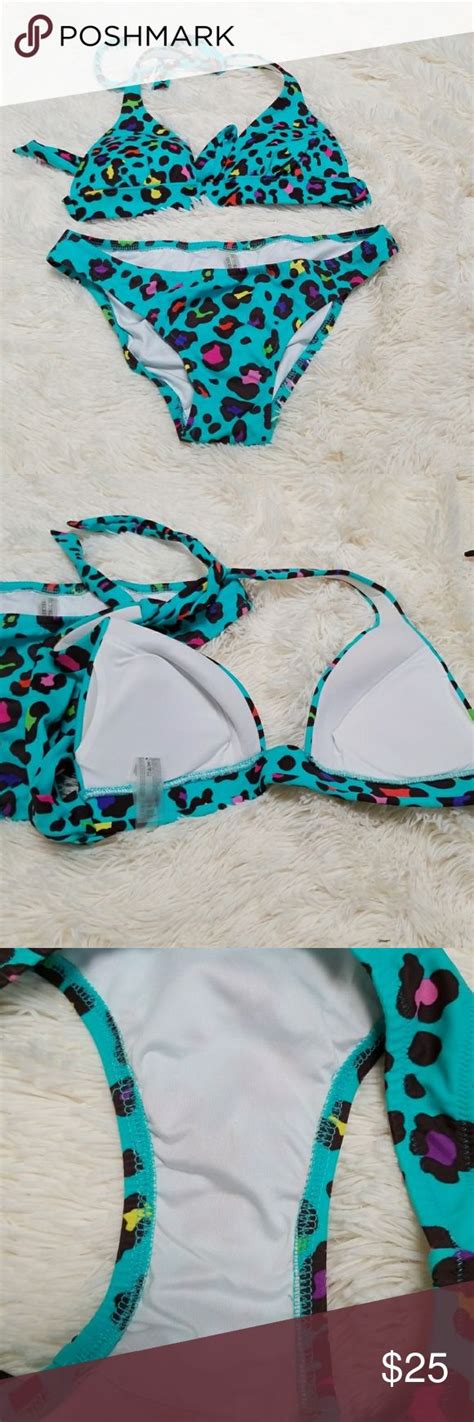 Victorias Secret Multi Color Cheetah Bikini Swim Bikinis Fashion