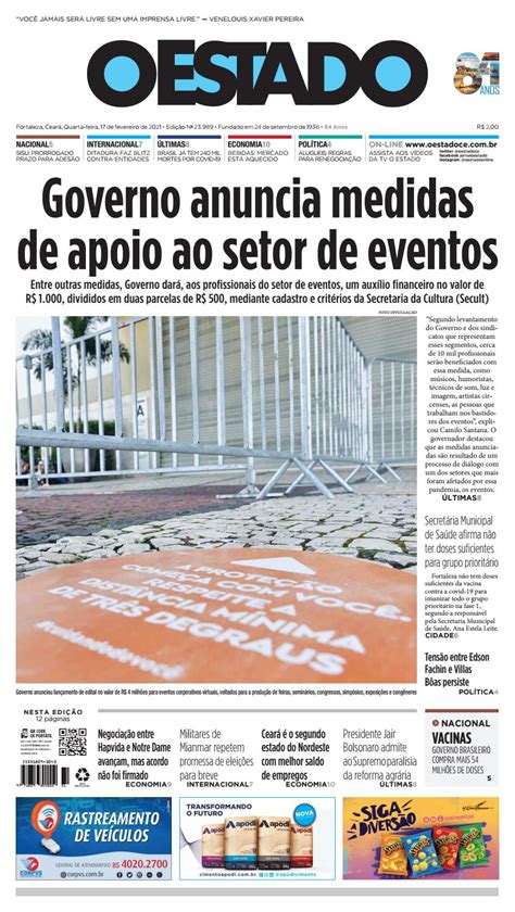 Deus me livre mas quem me dera! 17/02/2021 Edição 23989 by Jornal O Estado (Ceará) - Issuu