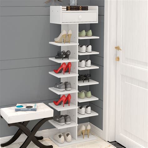 Sold and shipped by spreetail. 8 Tier Shoe Rack Storage Organizer (Oak)