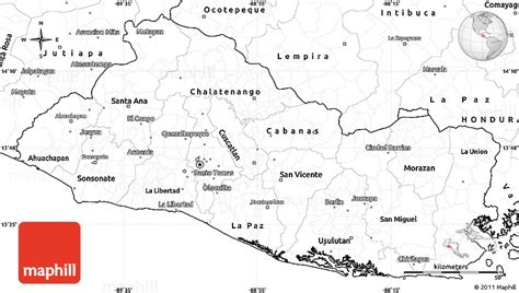 Blank Simple Map of El Salvador