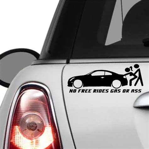 1pc no free rides gas or ass funny car window funny sticker waterproof truck bumper decal in car