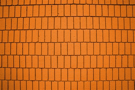 Bright Orange Brick Wall Texture With Vertical Bricks Picture Free