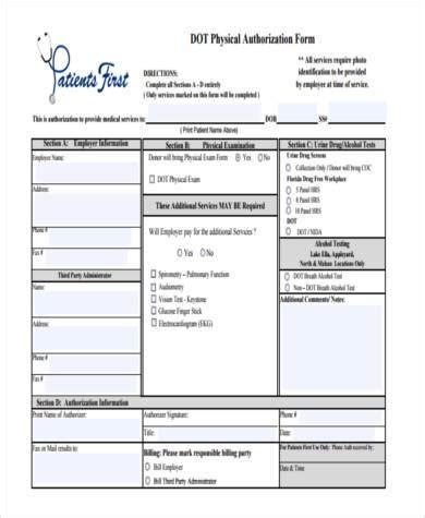 A dot medical card is required for drivers who conduct interstate commerce in a vehicle with a combined gross weight of 10,000 pounds or more. FREE 8+ Sample Dot Physical Forms in PDF