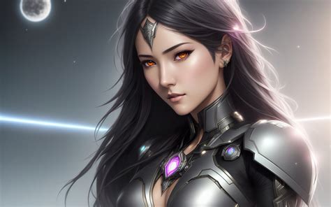 Скачать обои Future Girl Fantasy Armor Art Digital Art Fantasy