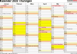 Feiertage und schulferien 2021 thüringen. Kalender 2022 Thüringen: Ferien, Feiertage, PDF-Vorlagen