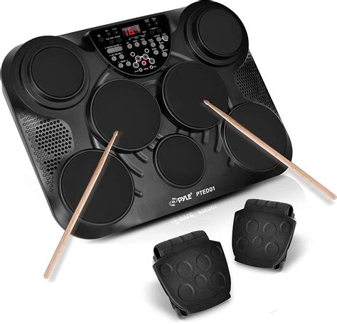 Buy Pyle Portable Drums Tabletop Drum Set 7 Pad Digital Drum Kit