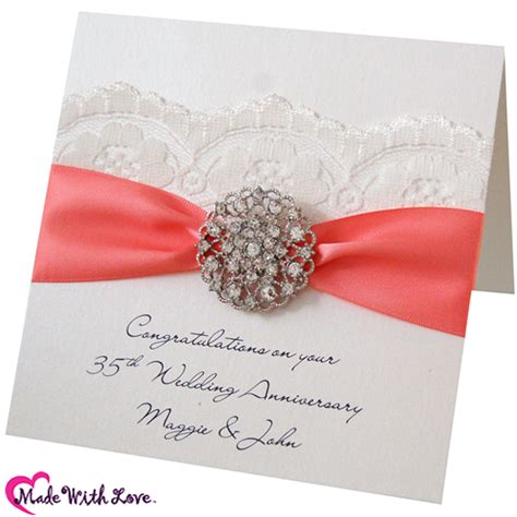 Find beautiful anniversary rings for each year following the traditional list, that will be treasured forever. Coral Wedding Anniversary. 35th Wedding Anniversary Card ...
