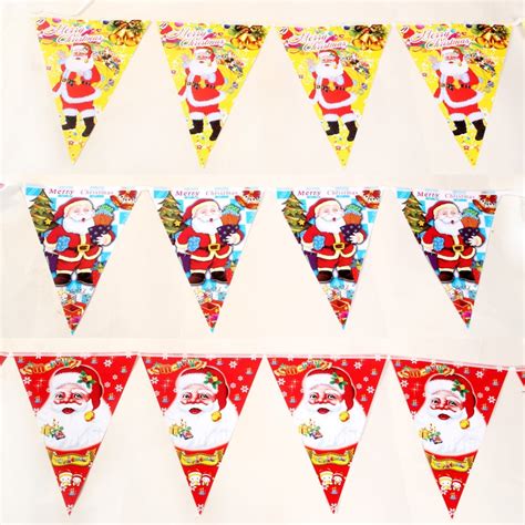 Christmas Banner Garland Flags Christmas Decoration 10pcs 24 Meters In