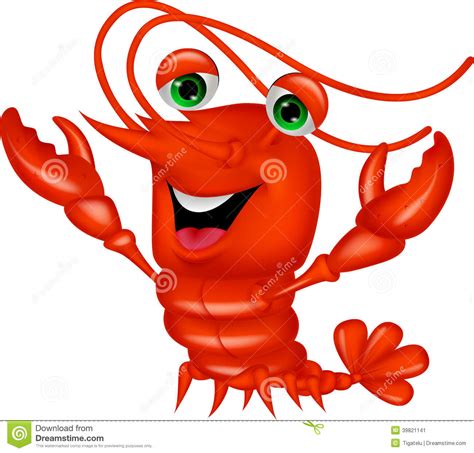 Cute Lobster Cartoon Presenting Stock Vector Image 39821141