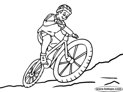 Make a coloring book with motorcycle mountain biking for one click. Mountain bike coloring page