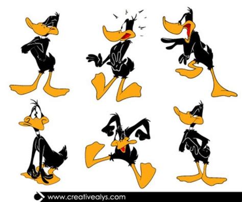Cartoon Daffy Ducks With Different Expre Free Vector Freepik