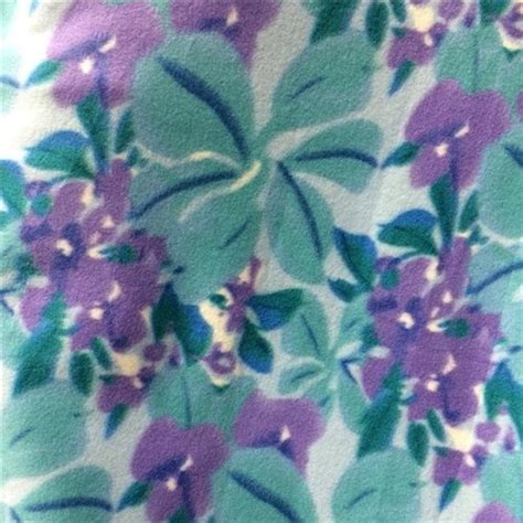 Purpleaqua Floral Fleece Fabric
