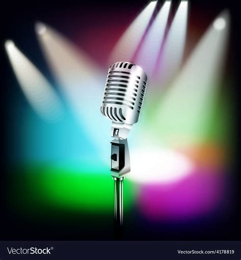 Abstract Music Background With Retro Microphone Vector Image