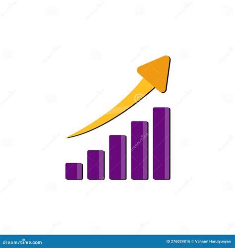 Growth Chart Icon Grow Diagram Flat Stock Vector Illustration Of