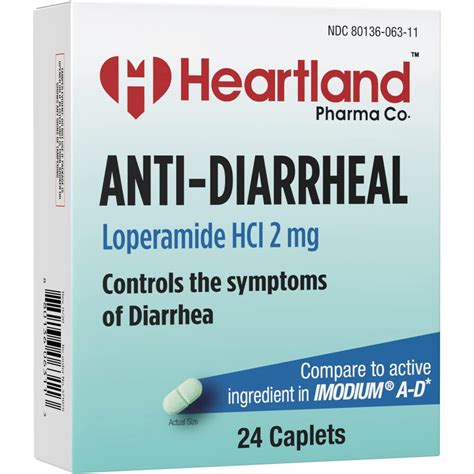 Loperamide Hci 2 Mg Anti Diarrhea Medicine Caplet 24 Count