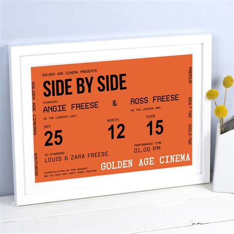 Personalised Cinema Ticket Print By Of Life & Lemons ...