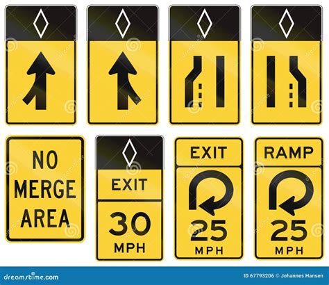 United States Warning Mutcd Road Signs Royalty Free Stock Image